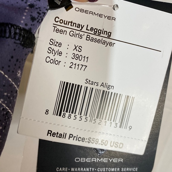NWT!! Obermeyer Girl's Courtnay Leggings (Little Kids) Stars Align XS 6-7 - Picture 5 of 7